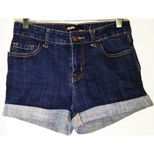 BDG Urban Outfitters 27/5 Medium Washed Denim Cuffed Shortie Shorts 3" inseam